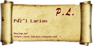 Pál Larion névjegykártya