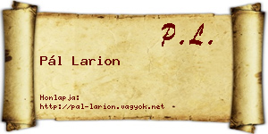 Pál Larion névjegykártya